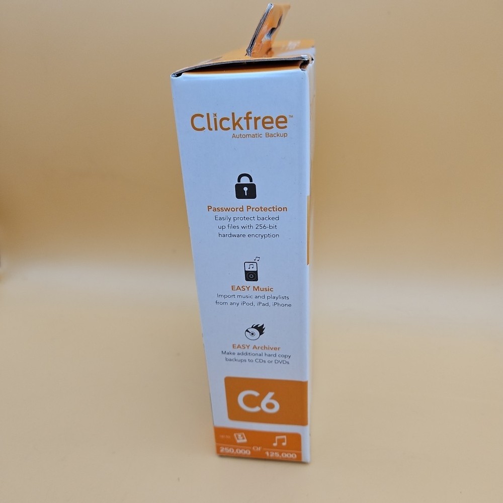 Clickfree Automatic Backup C6 For PC Computer Portable 500GB Storage NEW