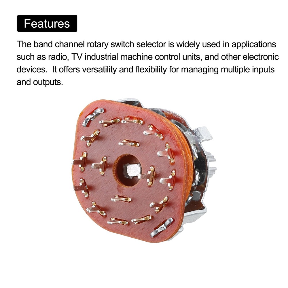 3Pcs 4P3T Rotary Switch 4 Pole 3 Position Band Selector 1 Deck