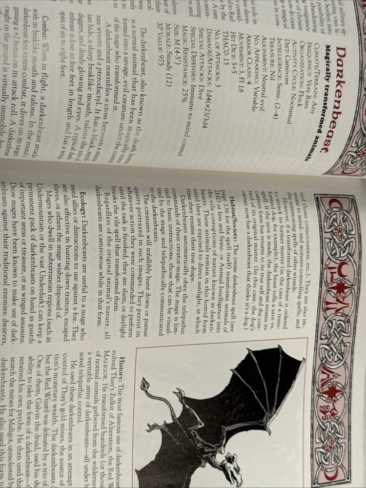 TSR Forgotten Realms Villains' Lorebook VG+ Original