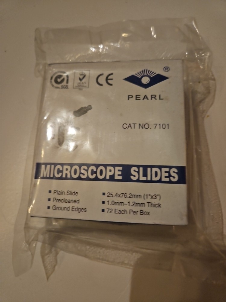 Pearl Glass Slides 72 Pack 1" By 3"