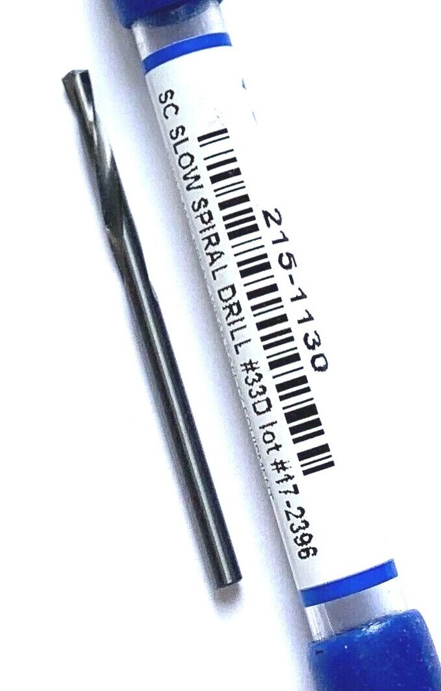 #33 SLOW SPIRAL SOLID CARBIDE SCREW MACHINE DRILL - OSG 215-1130 - NEW