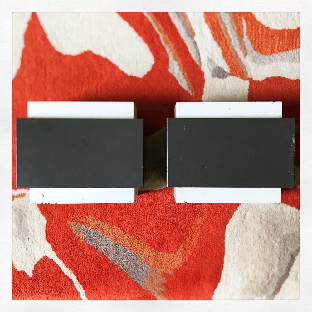 Pair LIGHTOLIER CUBE Sconces LIGHT FIXTURE 1960 MID CENTURY MODERN Thurston