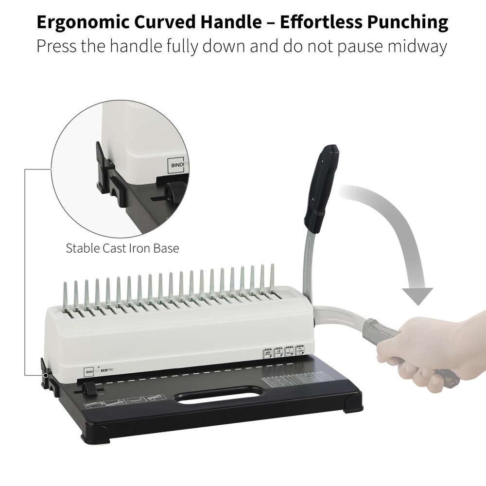 Binding Machine, 19-Hole, 450 Sheets, Comb Binder Machines with 100 PCS 1/2" ...