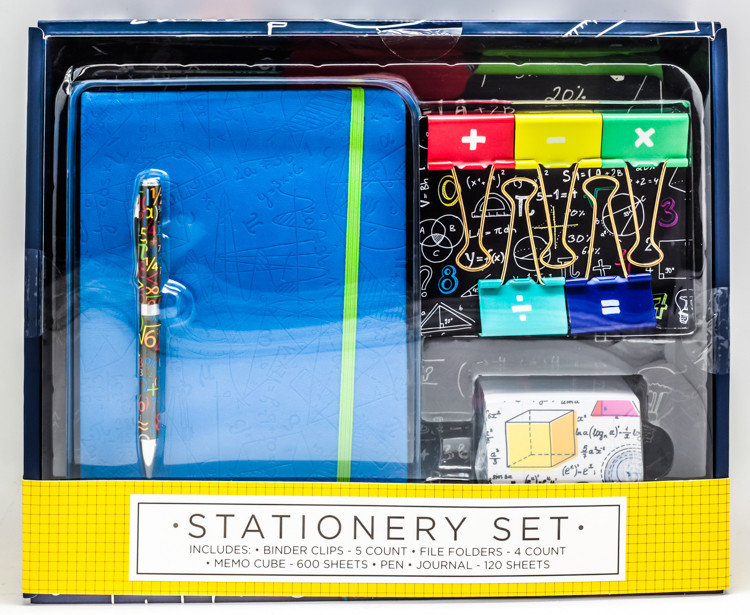 Mathematical Stationery Set Binder Clips File Folders Memo Cube & More Math Fun