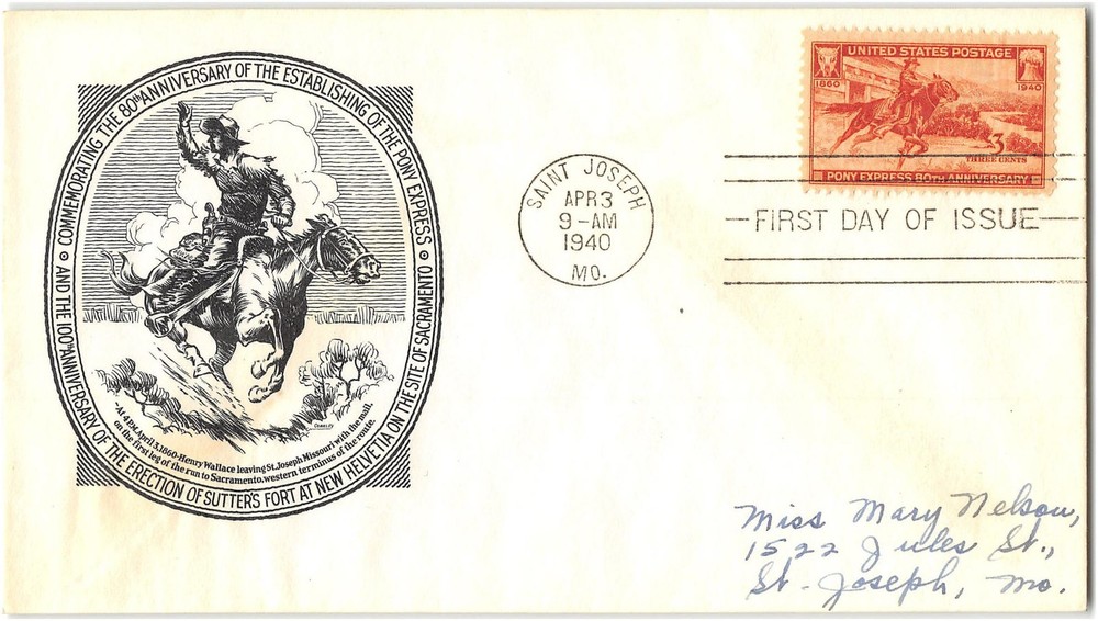 US #894 First Day Cover (FDC), 1940