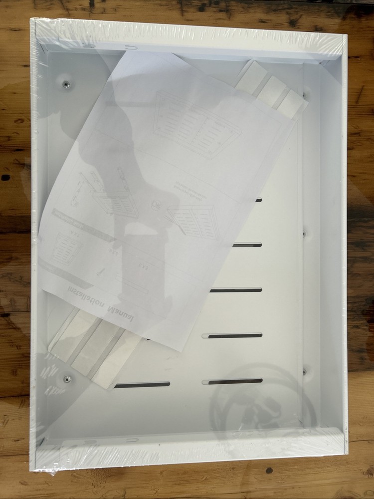 HOUAEESIVE Space-Saving EXPENDABLE Wx16.9 Dx 2.4" H (White) NEW Original Seal