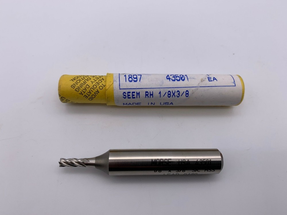 Morse 43501  1/8" 4-Flute, Single End, High Speed Endmill