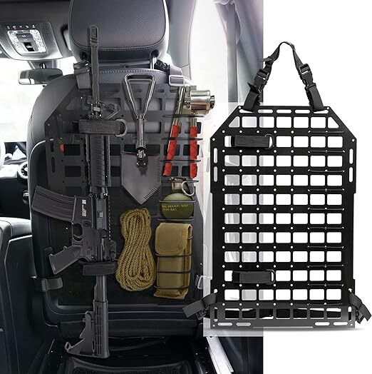 Tactical Rigid Panel Vehicle Seat Back Rack Storage Organizers For MOLLE System