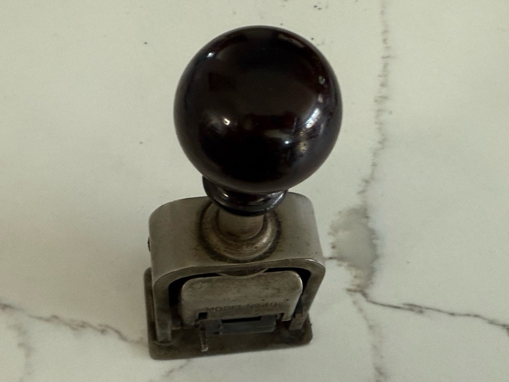 Antique Bates Automatic Numbering Machine 5 Wheels #49 Style E ca. 1905