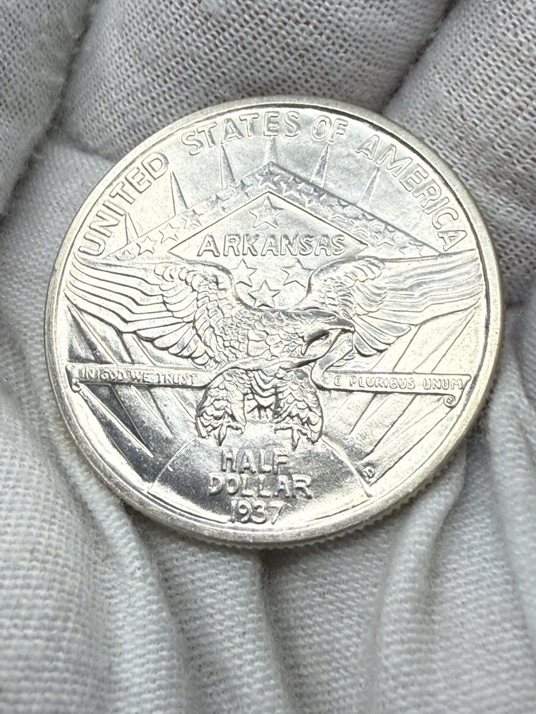 1937-D Arkansas Commemorative Half Dollar, Solid Gem BU++ J172
