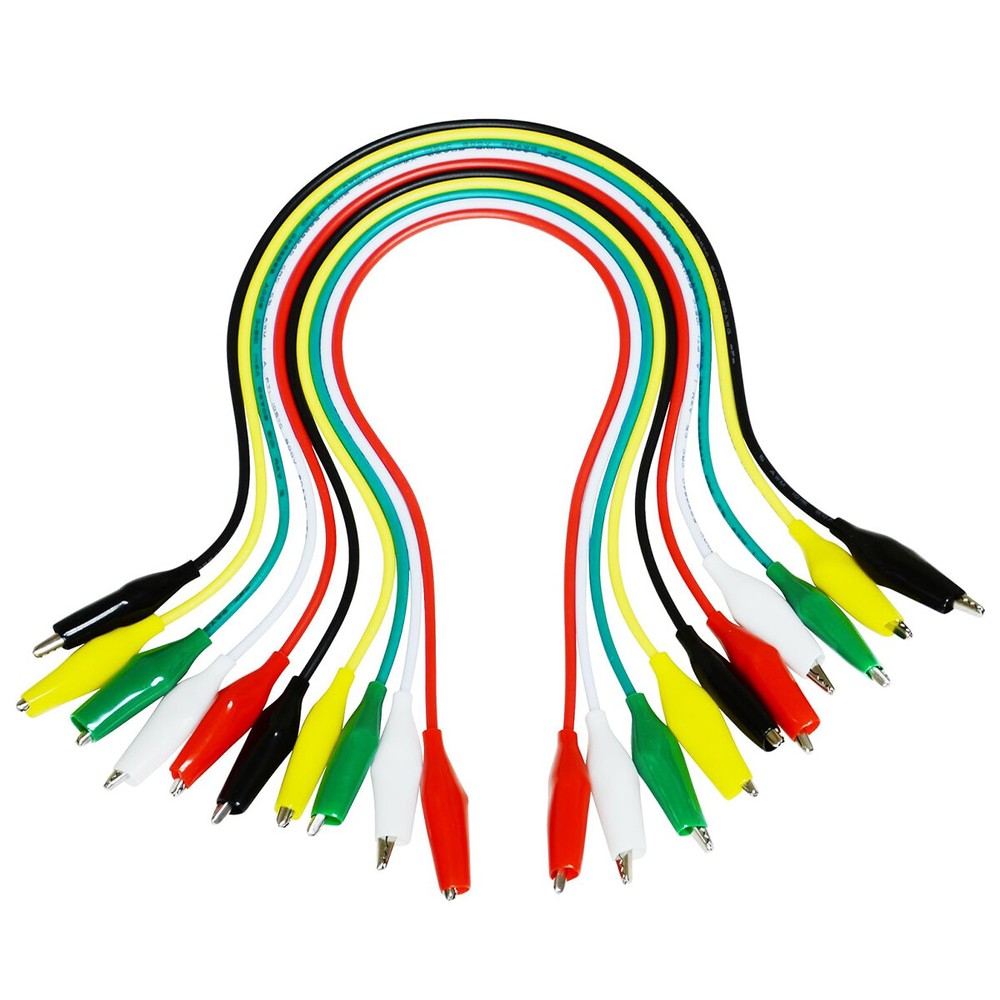 10Pcs Double-ended Wire Crocodile Alligator Clips Test Leads Jumper Cables