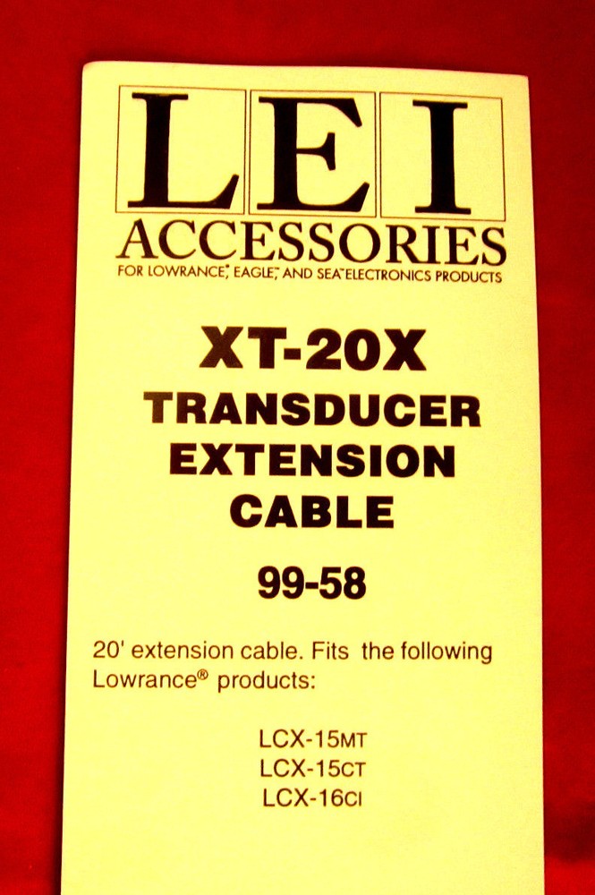 LOWRANCE XT-20X TRANSDUCER EXTENSION CABLE #99-58 also  EAGLE & SEA ELECTRONICS