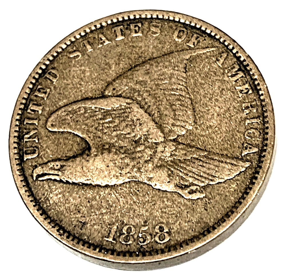 # C516   U.S.  FLYING EAGLE   CENT  COIN,   1858    LARGE  or SMALL DATE ???????
