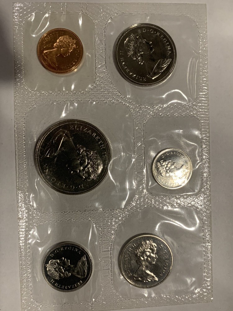1971 CANADA PL PROOF LIKE UNCIRCULATED COIN SET CELLOPHANE ENVELOPE COA