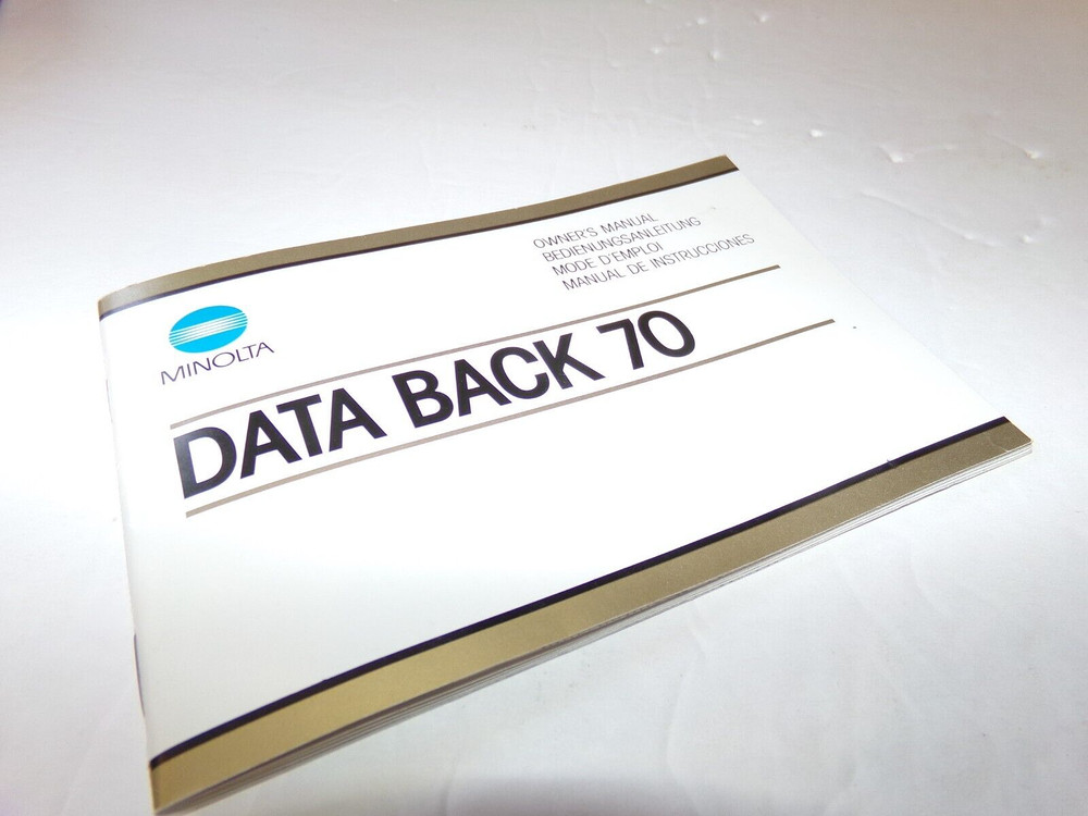 Minolta Data Back 70 Instruction Manual Original Manual
