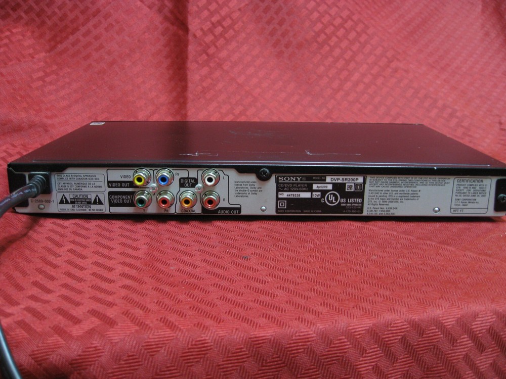 Sony DVP-SR200P DVD Player Tested Working + Cleaned, no remote