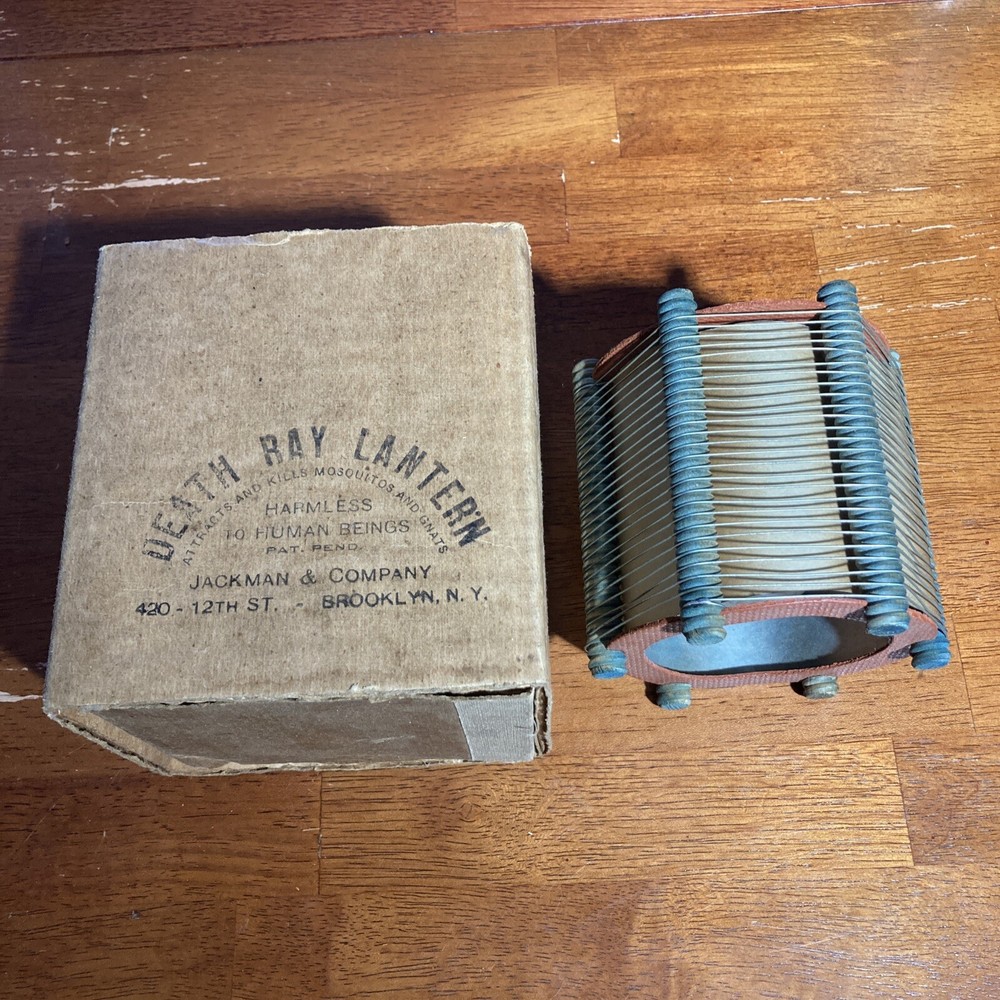 Rare Antique Death Ray Lantern Bug Zapper Light Bulb w Original Box