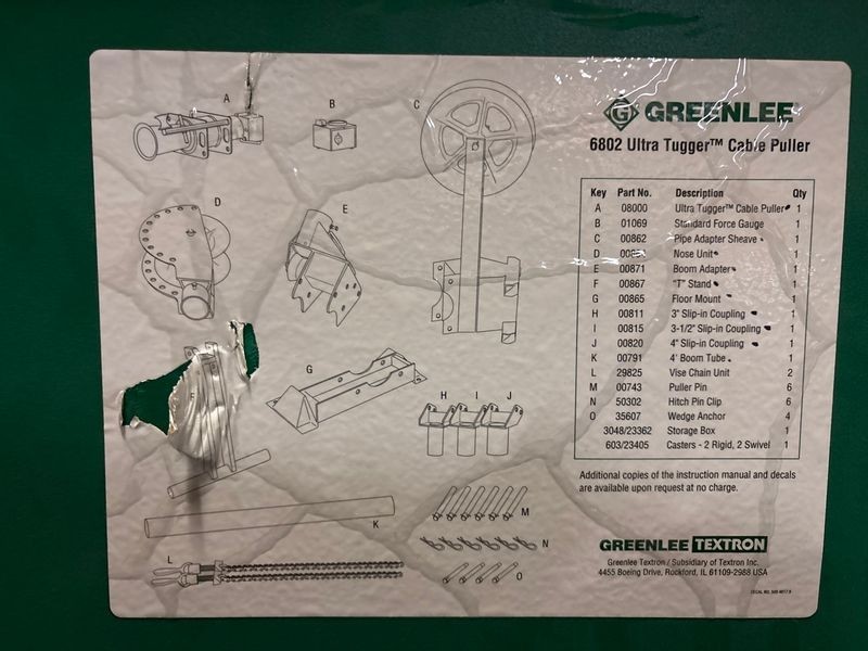 GREENLEE 6802 Tugger Cable Wire Puller 6802 With Storage Box