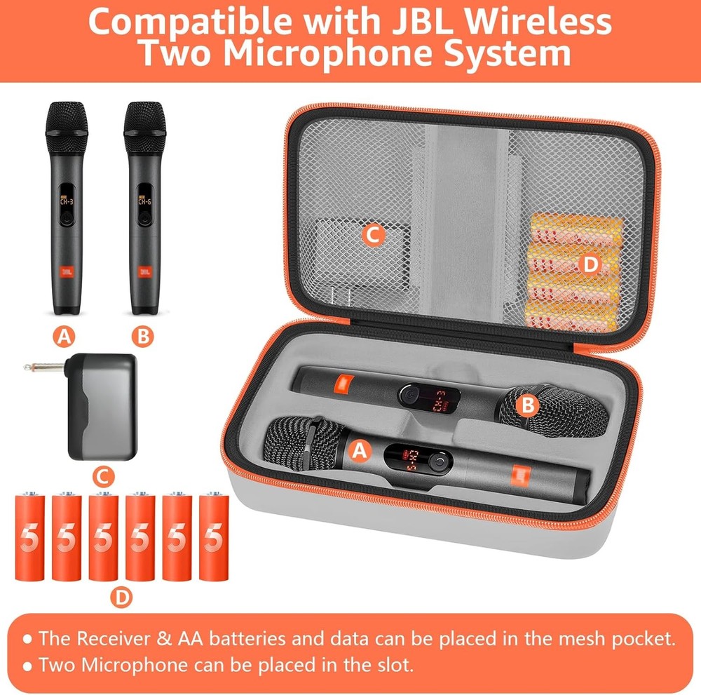Wireless Microphone Case Compatible with J-B-L Wireless Two Microphone System, P