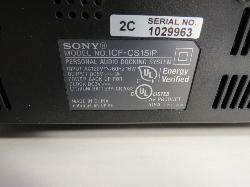 Sony Dream Machine Docking Station ICF-CS15iP for iPhone iPod Black Working