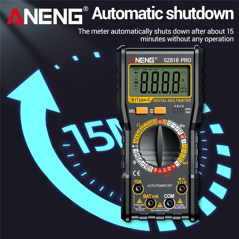 Digital Display Multimeter Voltmeter AC DC Volt Ohmmeter Tester Meter Auto Range