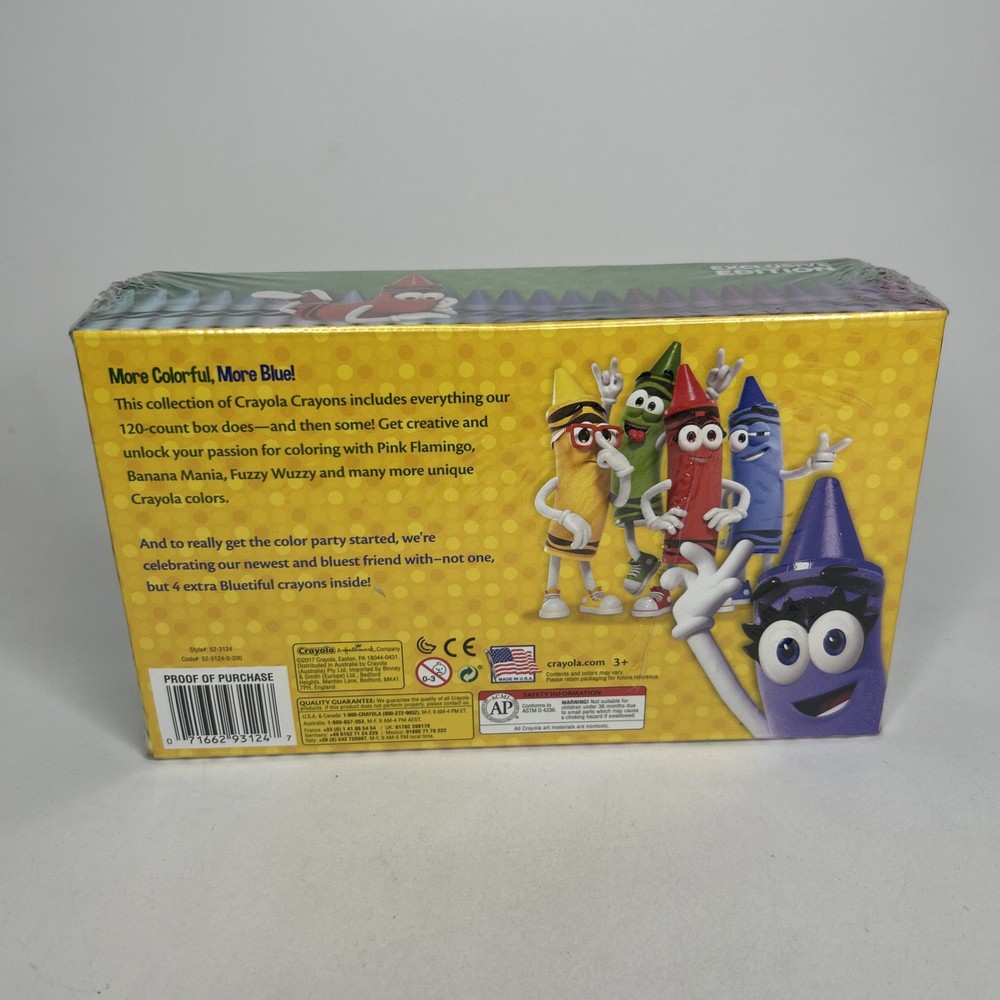 2017 Crayola Exclusive Edition 124 Crayon Box Set Introducing Bluetiful NEW