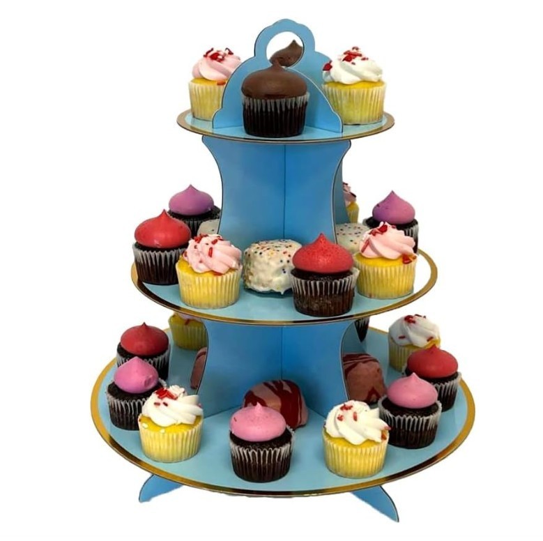 Blue Cupcake Stand, 3 Tier Cupcake Stand