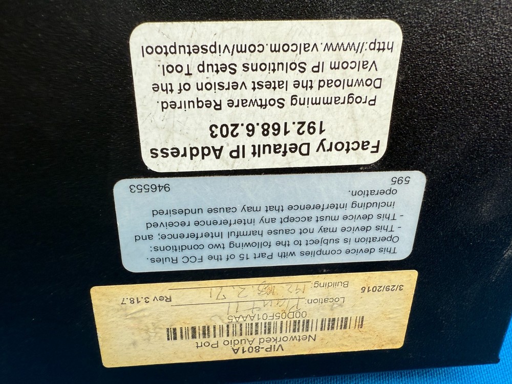 Valcom VIP-801A Network IP Single Port Gateway Audio Page Zone Extender Module