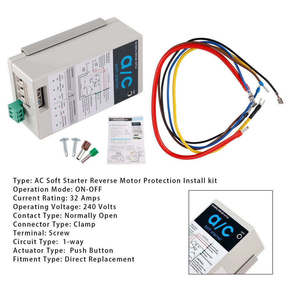 ❄️08-16A Soft Start Module For 1.75-3.5 Ton AC Units Reverse Motor Protection