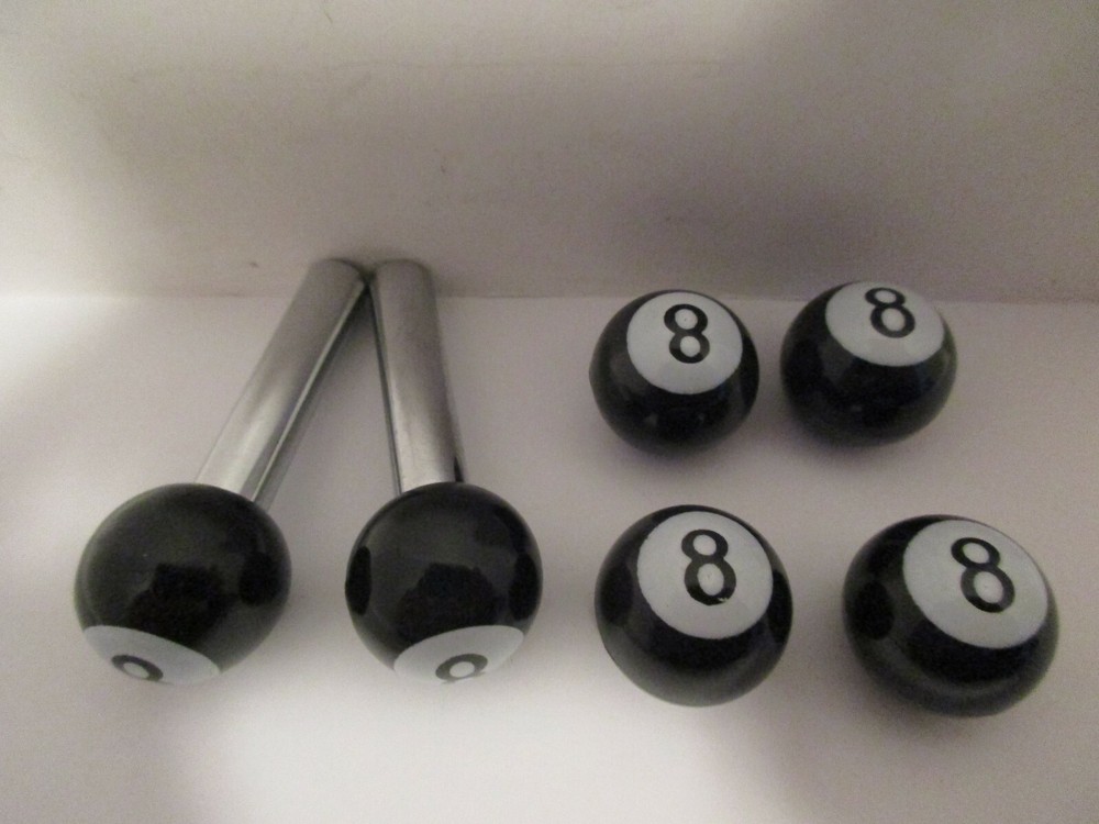 #8 POOL BALL DOOR LOCK KNOBS TIRE VALVE STEM CAP SET BILLIARDS BALL #70023/70022