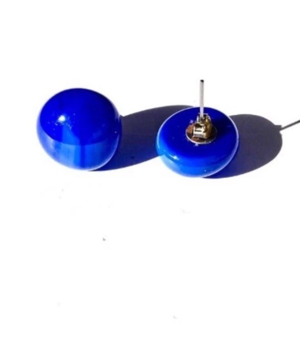 Blue Marble Pierced Earrings Stud