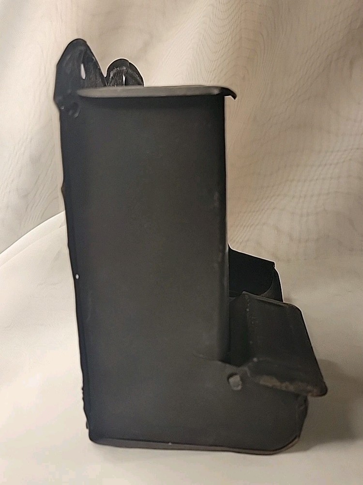 Vintage Double Match Box Holder Black Tin