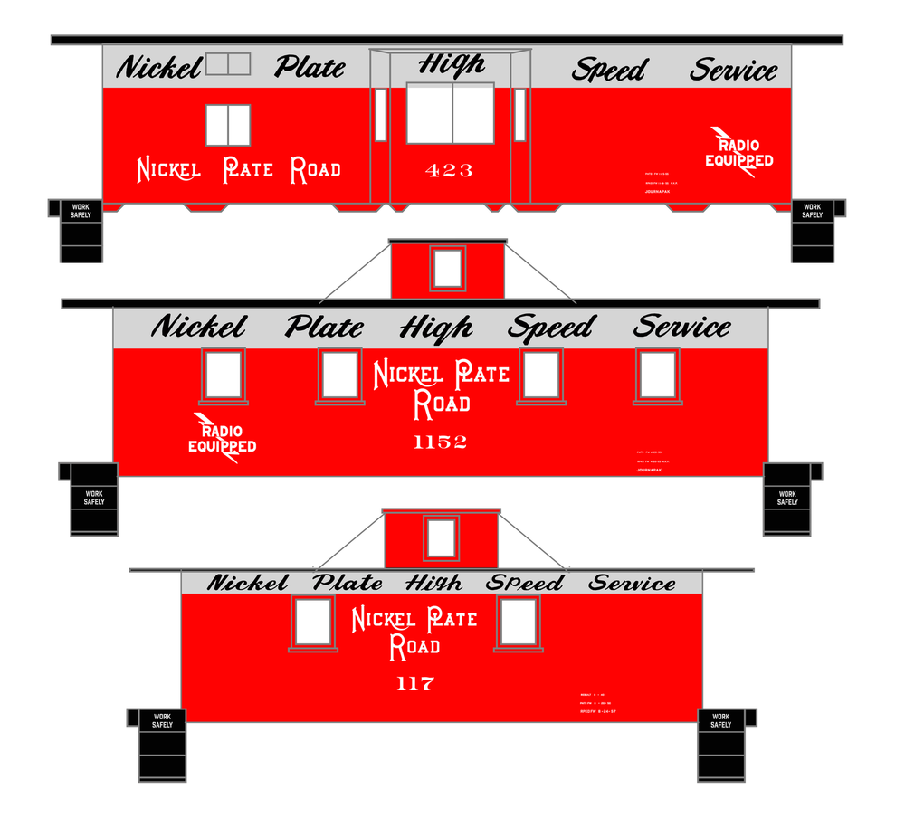 K4 O Scale Decals Nickel Plate Road Caboose White