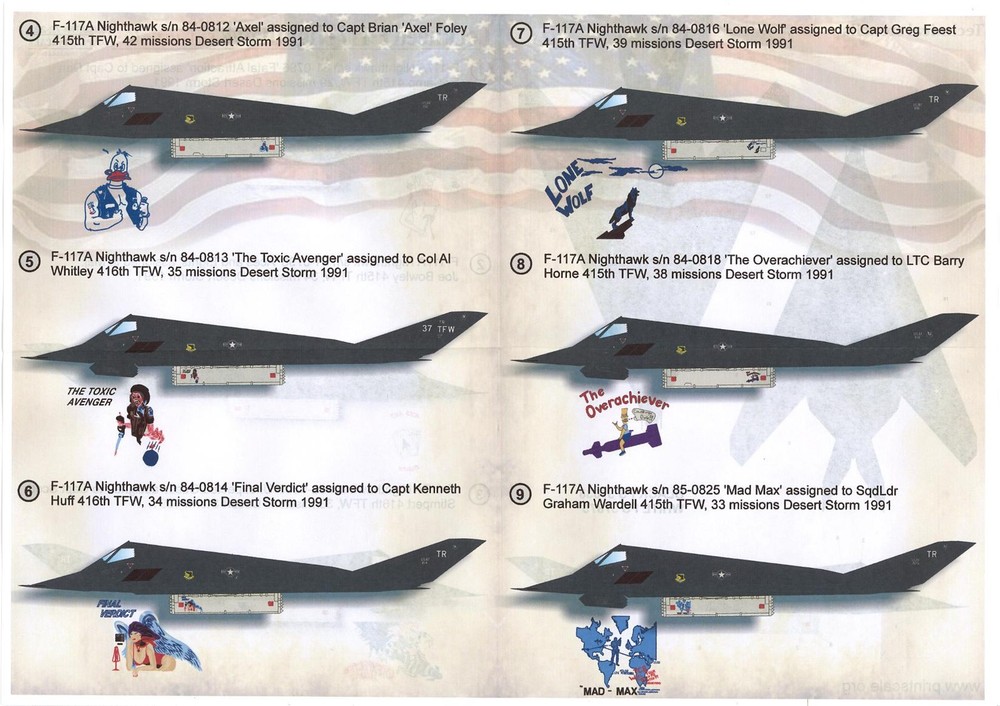 Print Scale Decals 1/72 LOCKHEED F-117 NIGHTHAWK Stealth Fighter