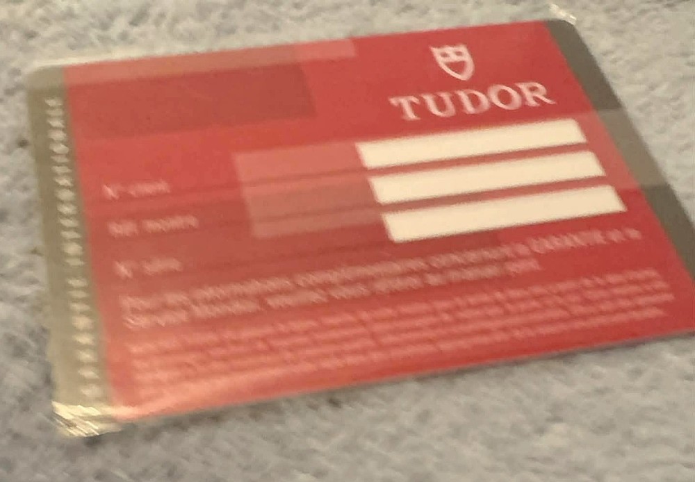 Tudor/Rolex Authentic card. !