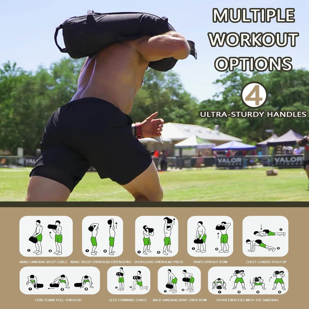 Adjustable Workout Sandbag for Weight Training, Cross Training, Strength Fit