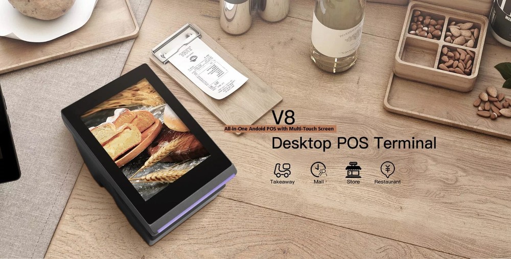 8" Touch Screen All-in-one Android POS Terminal Store Cafe Take-Away Kebab ect