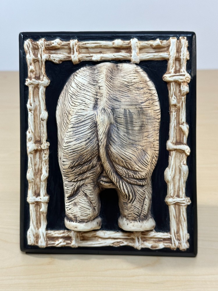 Vintage Ceramic Elephant Bookends, Hand painted, 8” tall - 2001