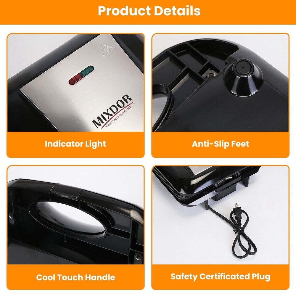 Mini Donut Maker Machine Home Non Stick Coating Double-Side Heating Donut Maker