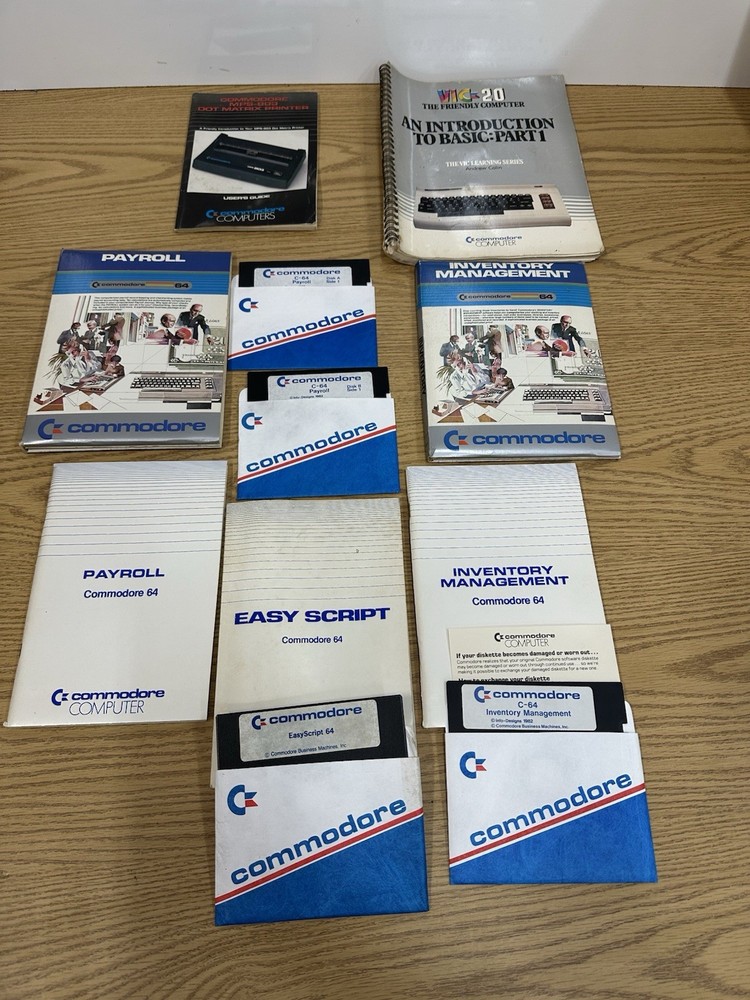 Lot Of Commodore User Guides, Payroll, Inventory Management,  Easy Script Disks
