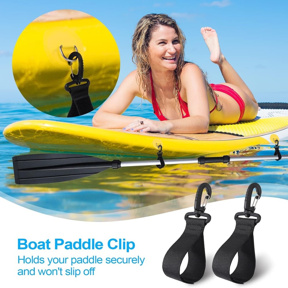 Soft Neoprene Adjustable Paddle Holders - 6 Clips for Ultimate Convenience
