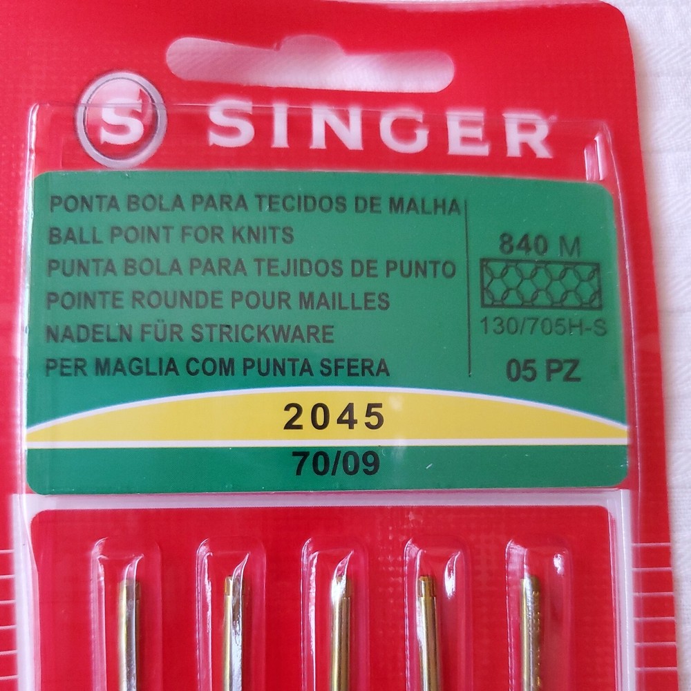 Singer Universal Ball Point Sewing Machine Needles-Size 70/09 2045, 5pcs pack