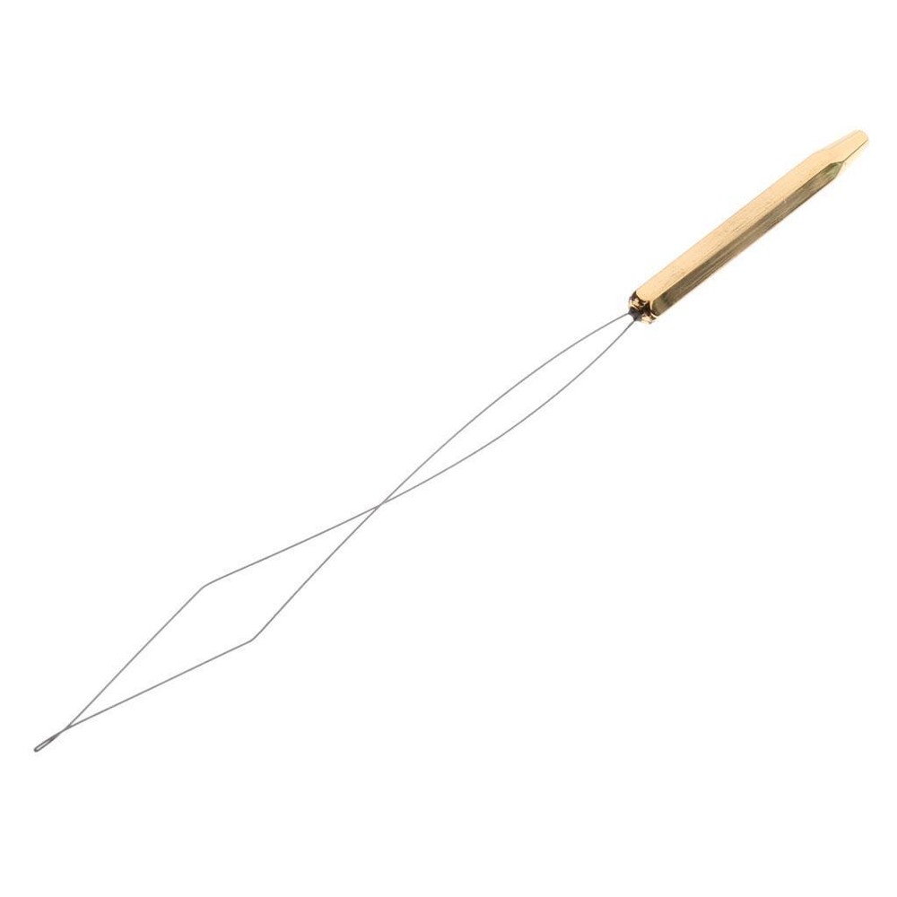 BOBBIN THREADER ( BRASS HANDLE - FLY TYING TOOL )