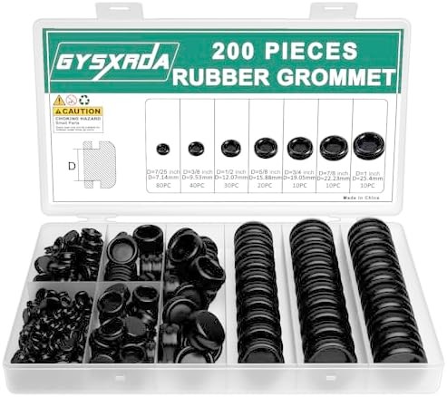 Rubber grommet kit 200 pack 7 sizes for wiring