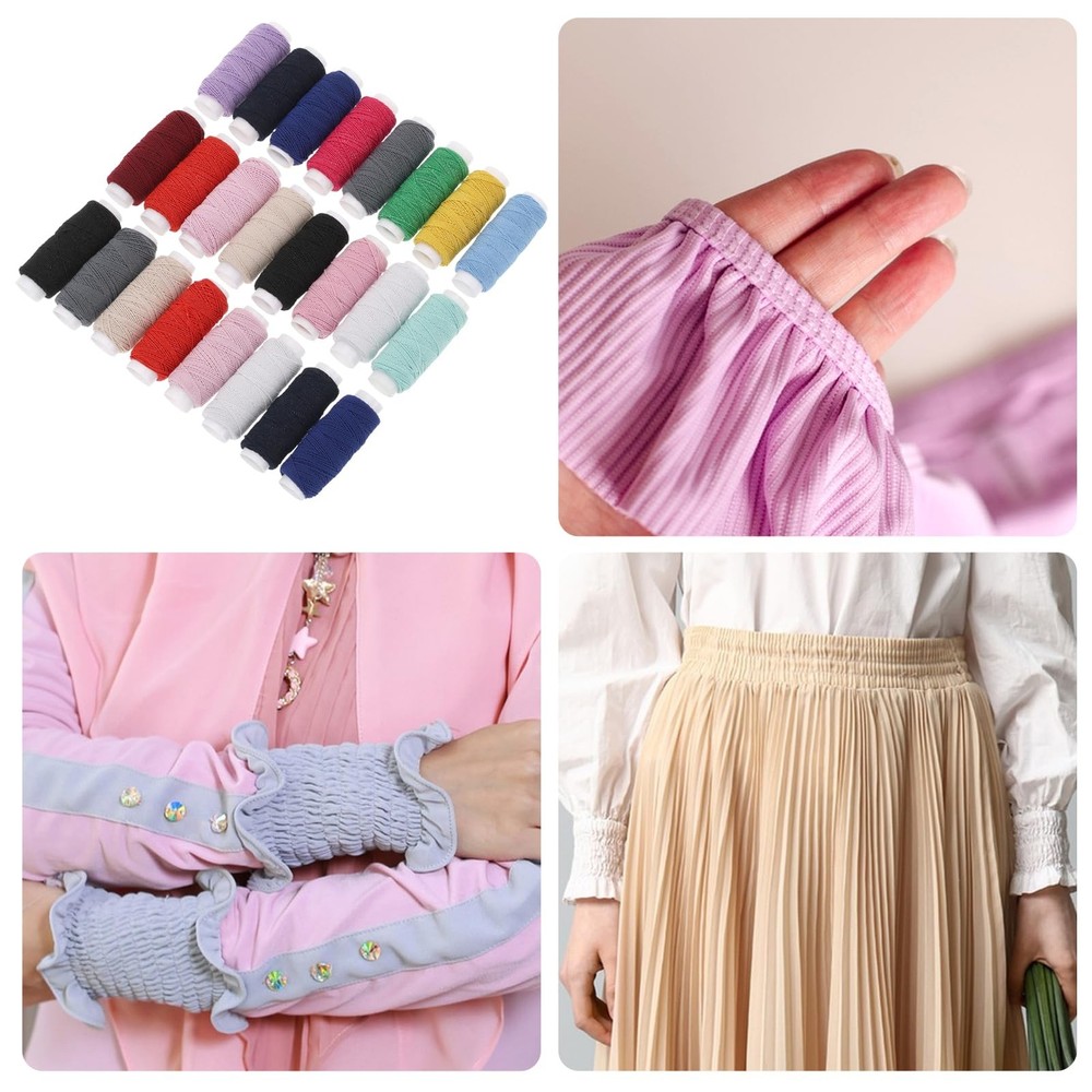 Elastic Sewing Thread for Sewing Machine, 0.5 mm Shirring Elastic Thread for ...