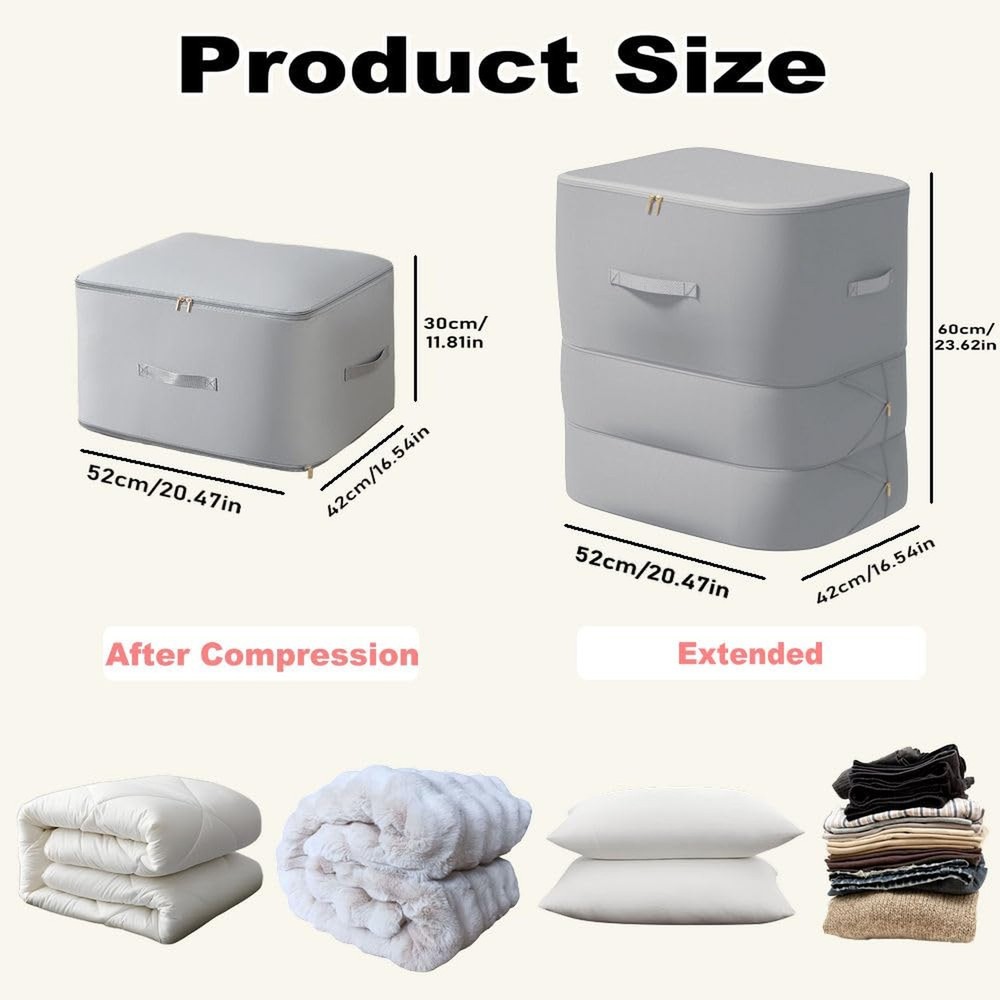 Ultra Space Saving Self Compression Organizer, 3-Layer Zipper Large Capacity ...