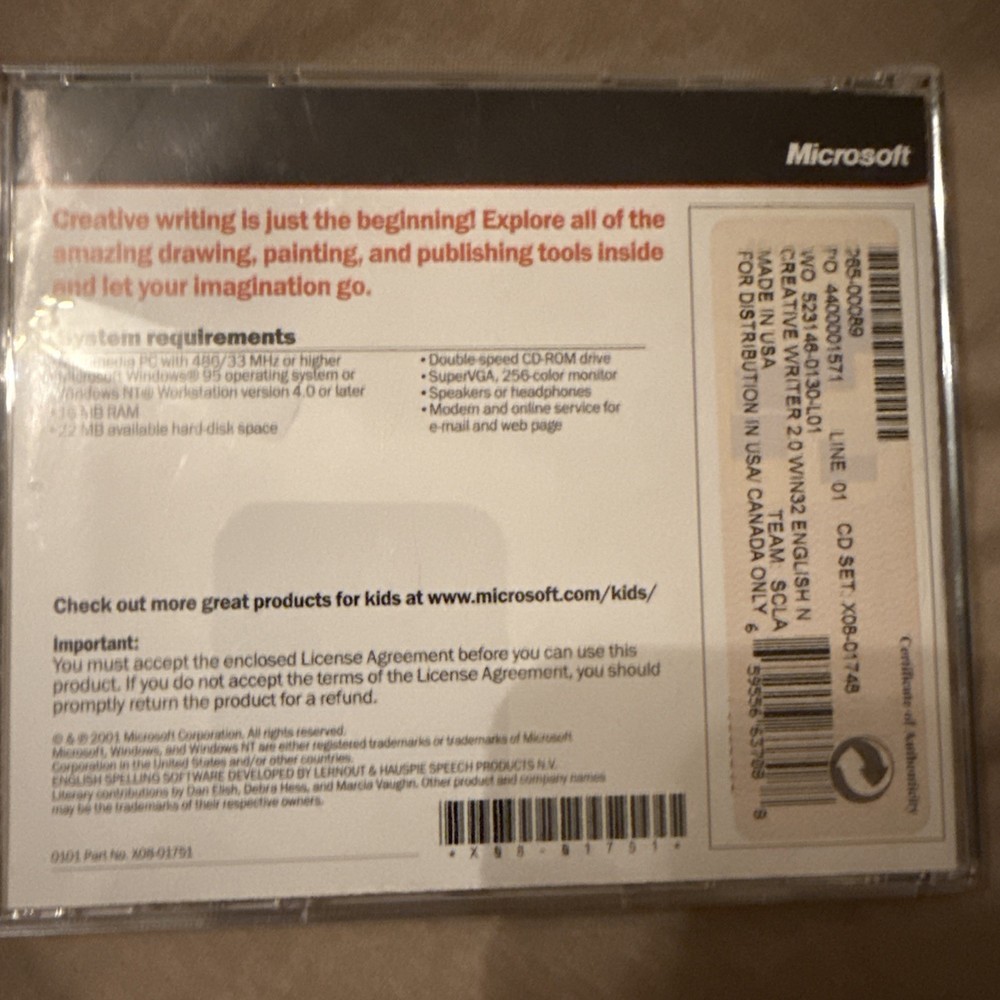 Microsoft Creative Writer 2 PC 1996
