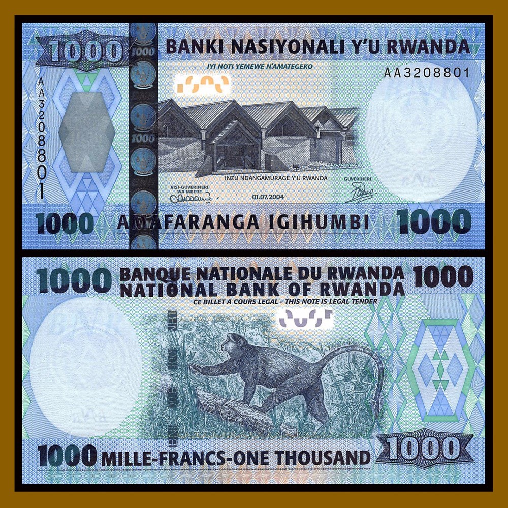 Rwanda 1000 Francs, 2004 P-31a Unc