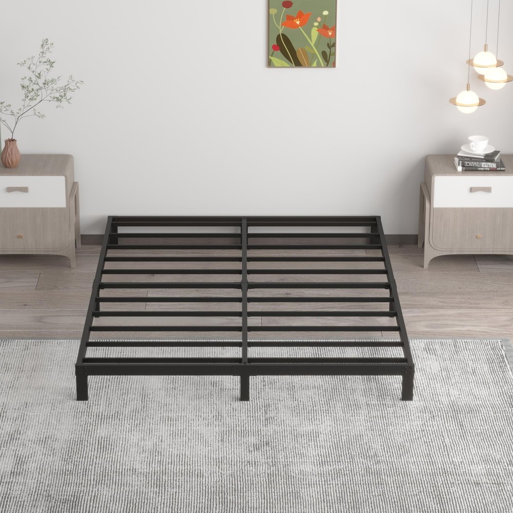 7 Inch Full Bed Frame No Box Spring Need, Low Profile Metal Platform Full Siz...