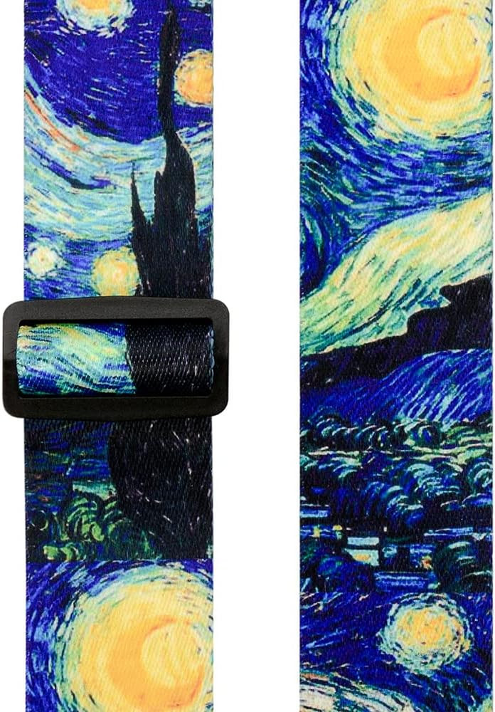 Van Gogh Starry Night Guitar Strap Includes Strap Button & 2 Strap Locks, Adjust